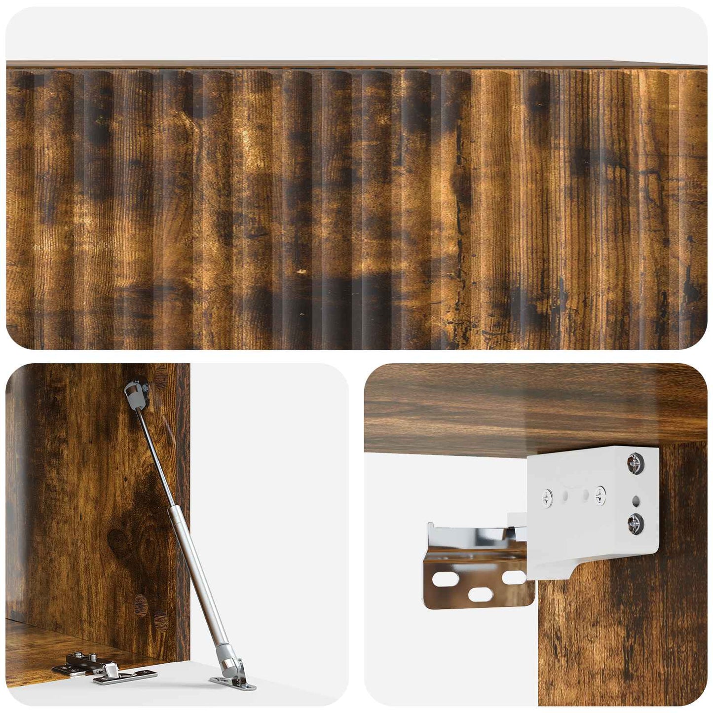 Wandbeugel TV-kast Gerookt eiken 59,5 x 41 x 30 cm Bewerkt hout