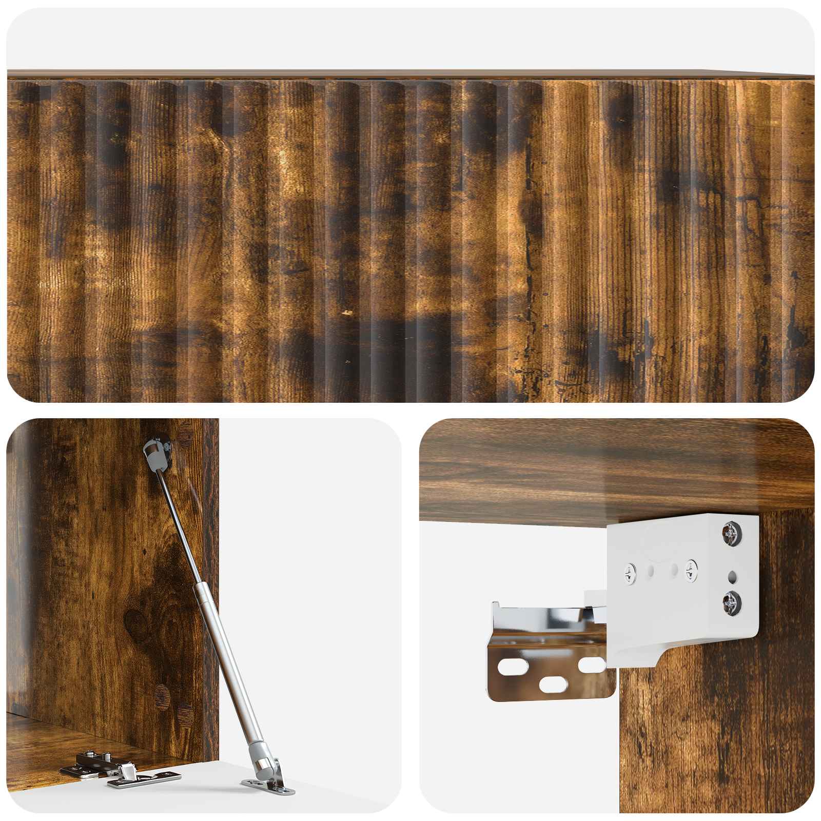 Wandbeugel TV-kast Gerookt eiken 59,5 x 41 x 30 cm Bewerkt hout