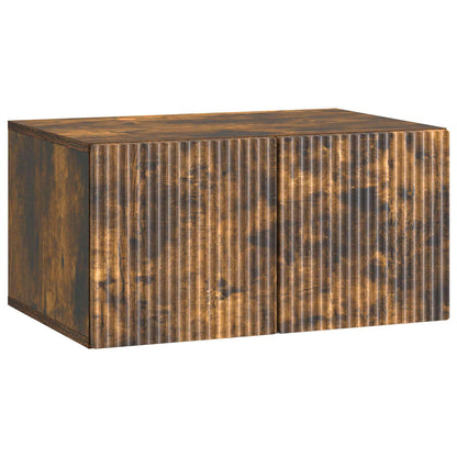 Wandbeugel TV-kast Gerookt eiken 59,5 x 41 x 30 cm Bewerkt hout