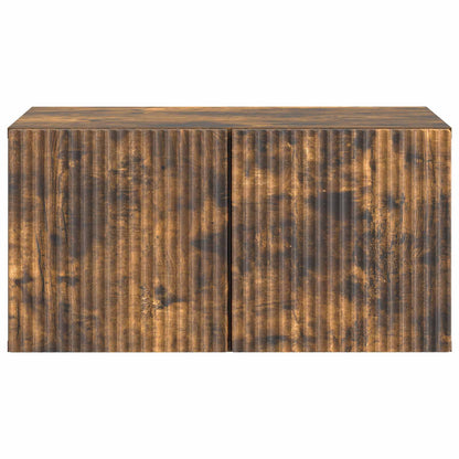 Wandbeugel TV-kast Gerookt eiken 59,5 x 41 x 30 cm Bewerkt hout