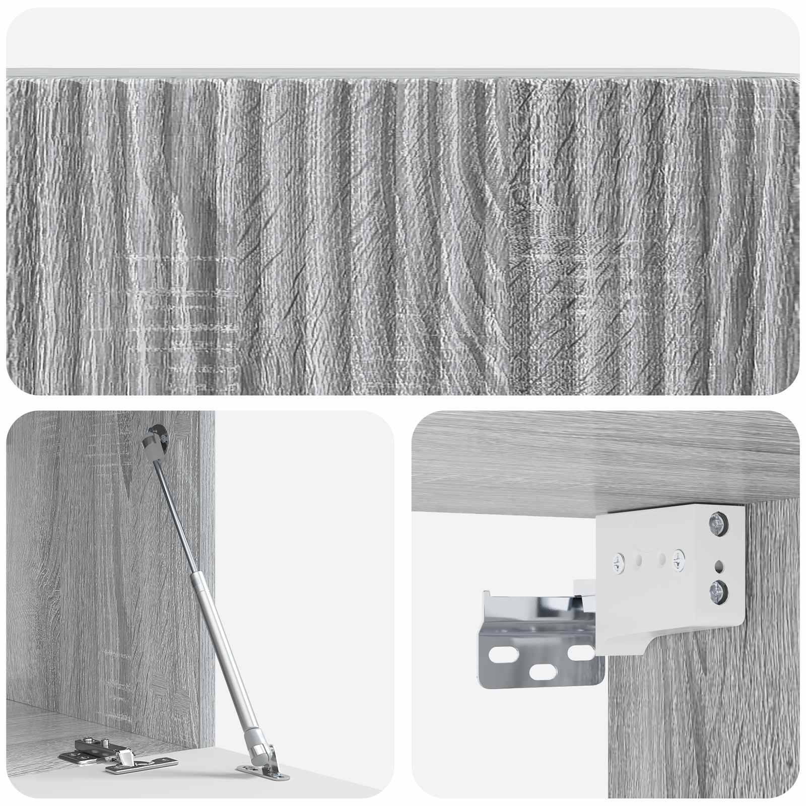 Wandbeugel TV-kast Grijs sonoma 59,5 x 41 x 30 cm Bewerkt hout
