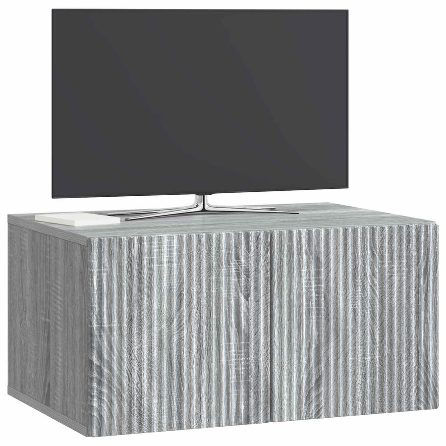 Wandbeugel TV-kast Grijs sonoma 59,5 x 41 x 30 cm Bewerkt hout