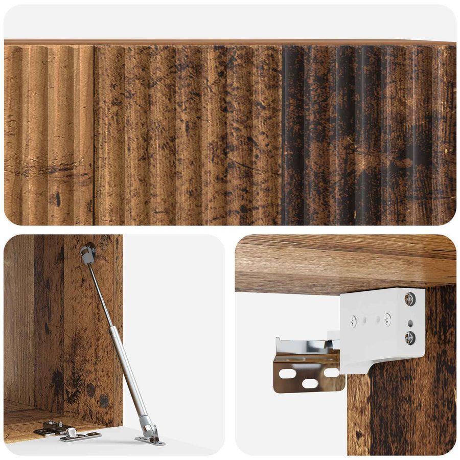 Wandbeugel TV-kast Oud hout 59,5 x 41 x 30 cm Bewerkt hout