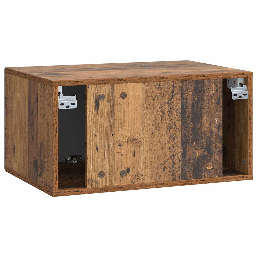 Wandbeugel TV-kast Oud hout 59,5 x 41 x 30 cm Bewerkt hout