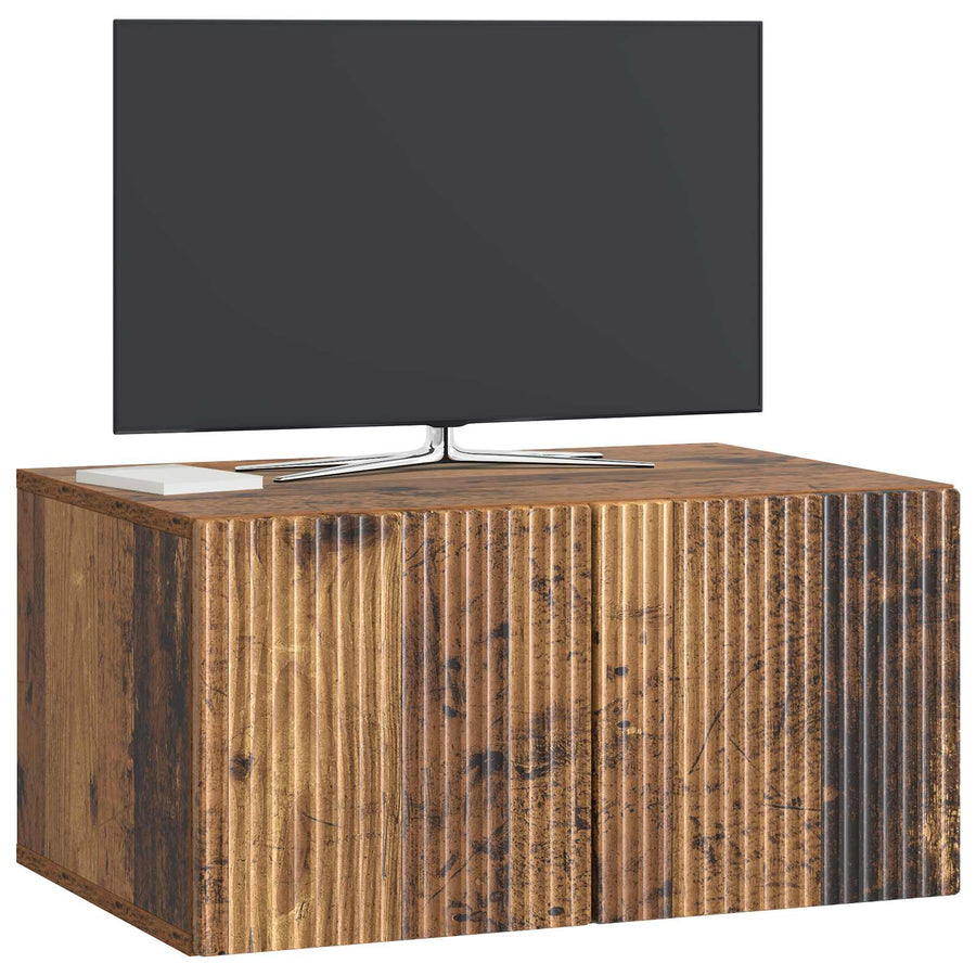 Wandbeugel TV-kast Oud hout 59,5 x 41 x 30 cm Bewerkt hout