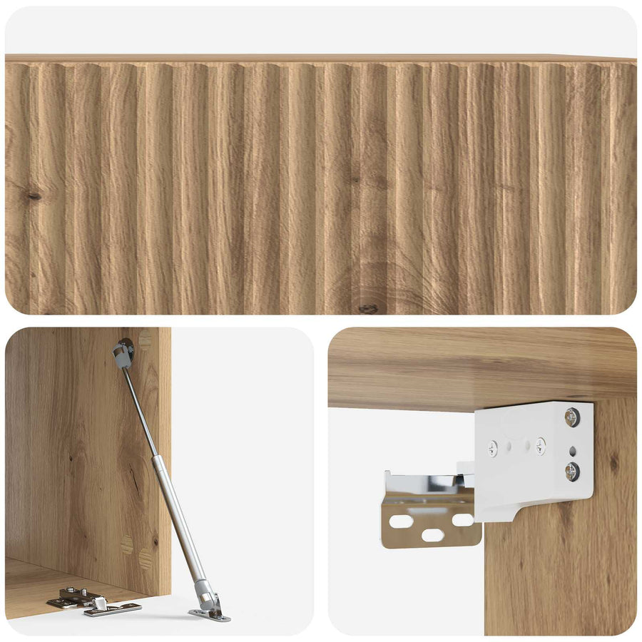 Wandbeugel TV-kast Artisanaal eiken 59,5 x 41 x 30 cm
