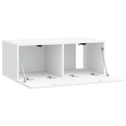 Wandbeugel TV-kast Wit 78,5 x 41 x 30 cm Bewerkt hout