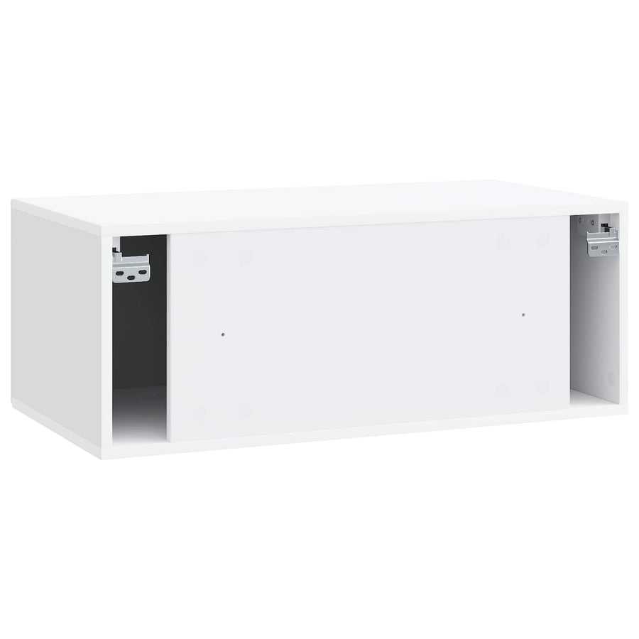 Wandbeugel TV-kast Wit 78,5 x 41 x 30 cm Bewerkt hout
