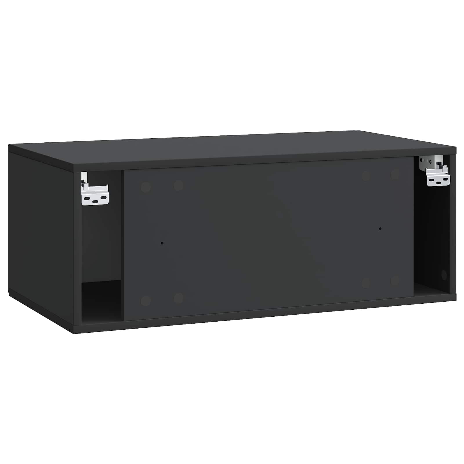 Wandbeugel TV-kast Zwart 78,5 x 41 x 30 cm Bewerkt hout