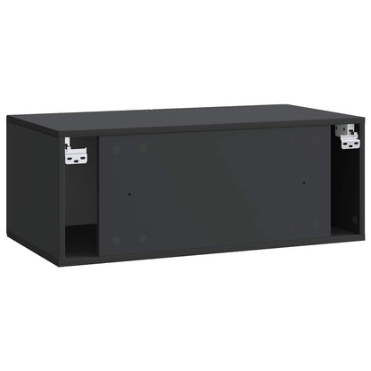 Wandbeugel TV-kast Zwart 78,5 x 41 x 30 cm Bewerkt hout