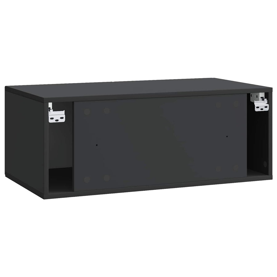 Wandbeugel TV-kast Zwart 78,5 x 41 x 30 cm Bewerkt hout