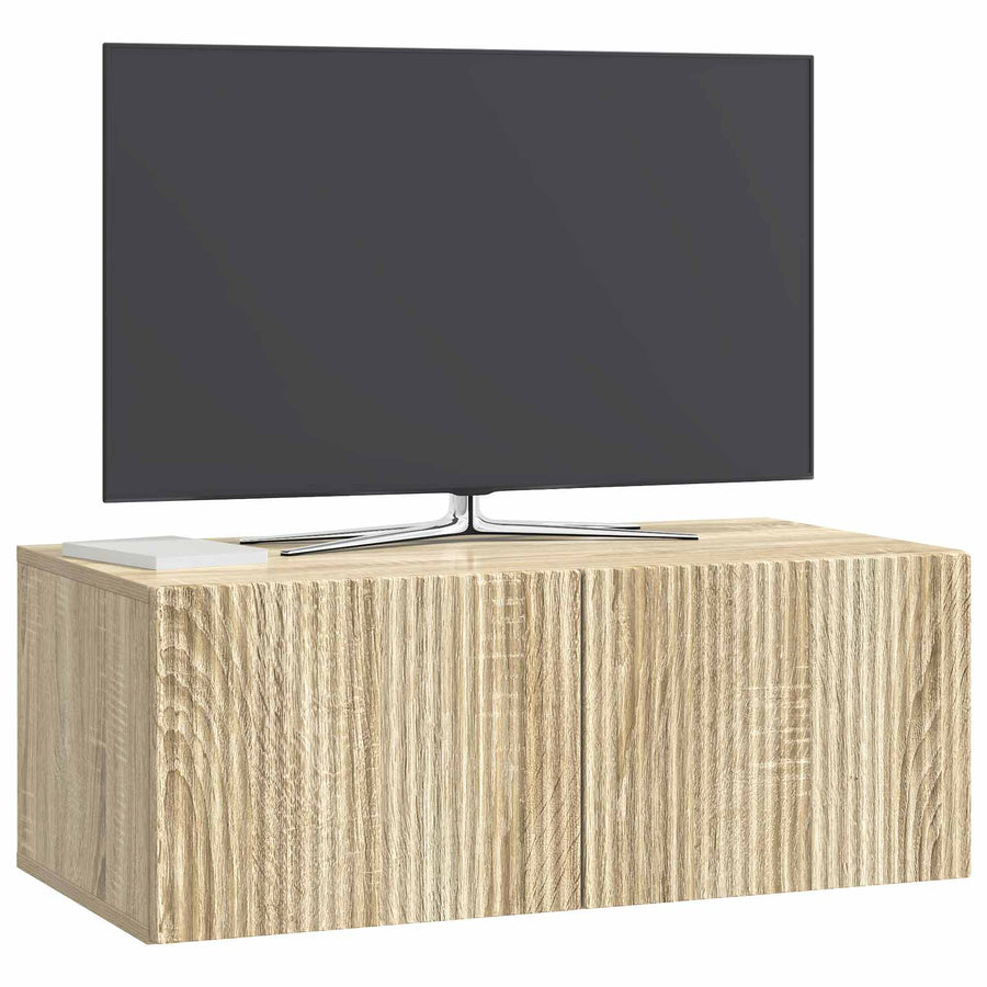 Wandbeugel TV-kast Sonoma Eiken 78,5 x 41 x 30 cm Bewerkt hout