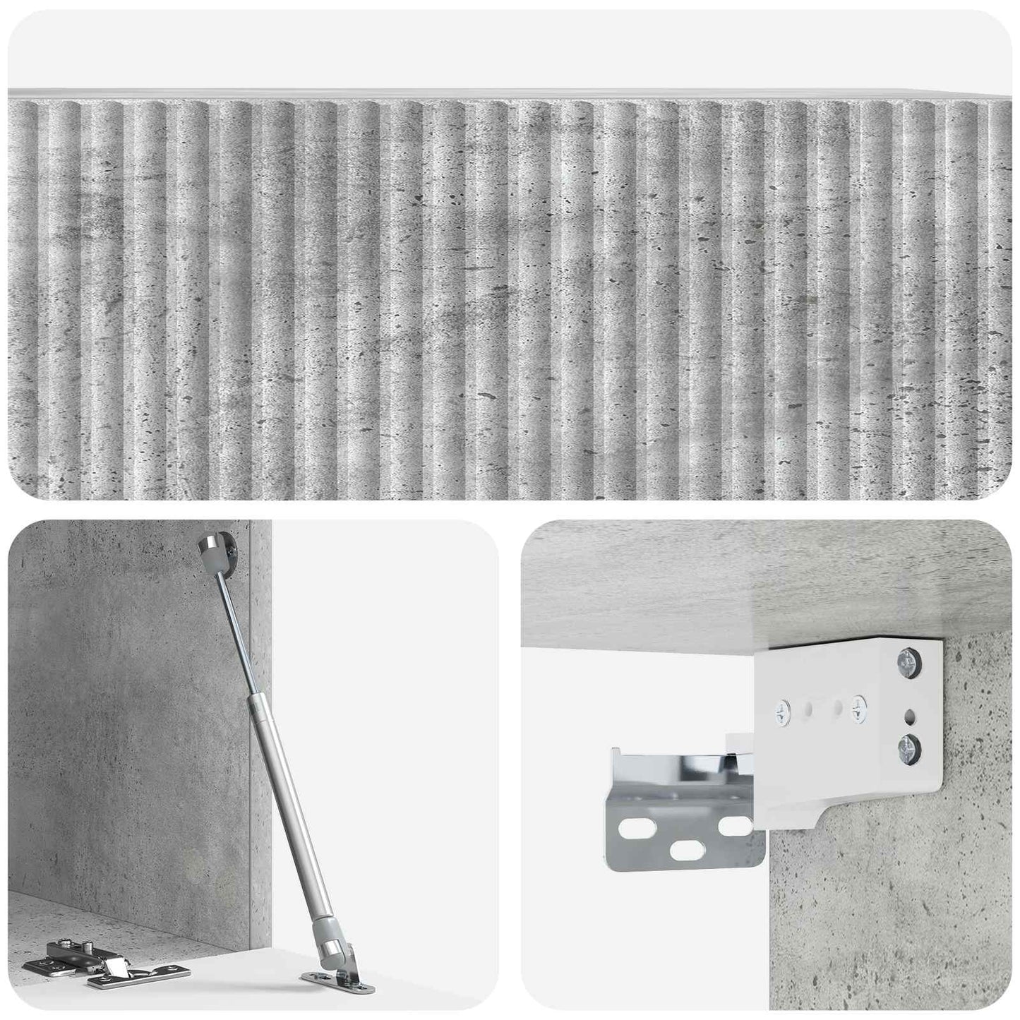 Wandbeugel TV-kast Betongrijs 78,5 x 41 x 30 cm Bewerkt hout