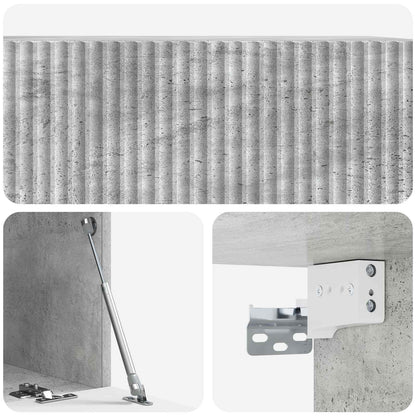 Wandbeugel TV-kast Betongrijs 78,5 x 41 x 30 cm Bewerkt hout