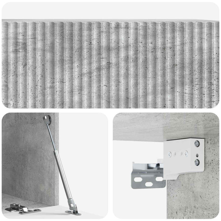 Wandbeugel TV-kast Betongrijs 78,5 x 41 x 30 cm Bewerkt hout