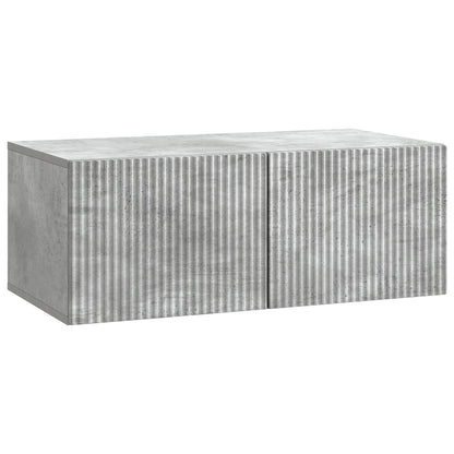 Wandbeugel TV-kast Betongrijs 78,5 x 41 x 30 cm Bewerkt hout