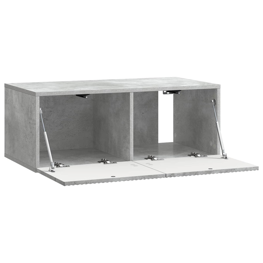 Wandbeugel TV-kast Betongrijs 78,5 x 41 x 30 cm Bewerkt hout