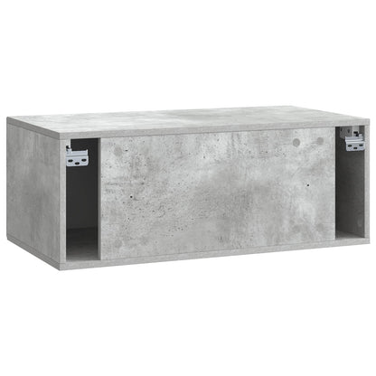 Wandbeugel TV-kast Betongrijs 78,5 x 41 x 30 cm Bewerkt hout