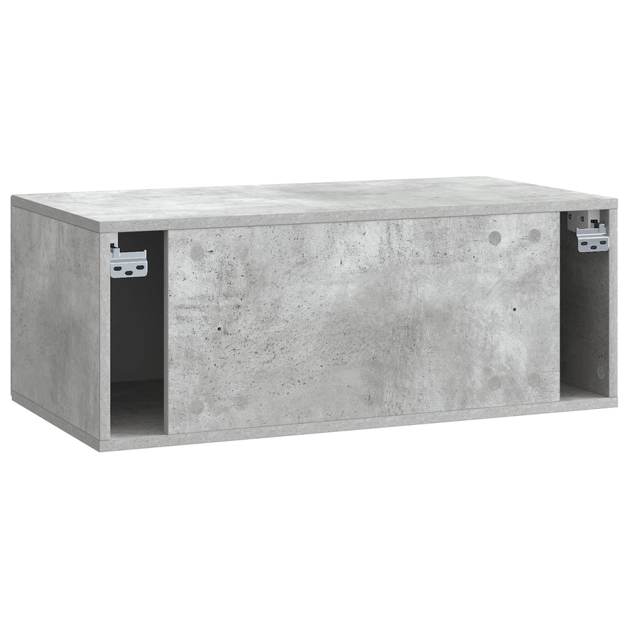 Wandbeugel TV-kast Betongrijs 78,5 x 41 x 30 cm Bewerkt hout