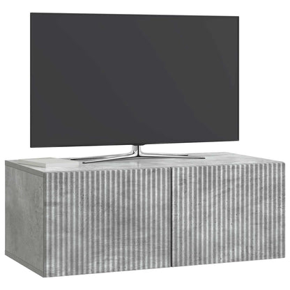 Wandbeugel TV-kast Betongrijs 78,5 x 41 x 30 cm Bewerkt hout