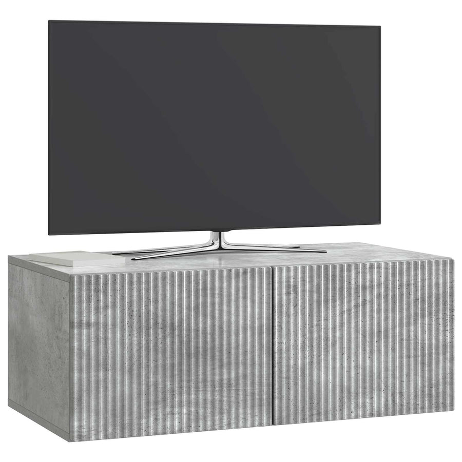 Wandbeugel TV-kast Betongrijs 78,5 x 41 x 30 cm Bewerkt hout
