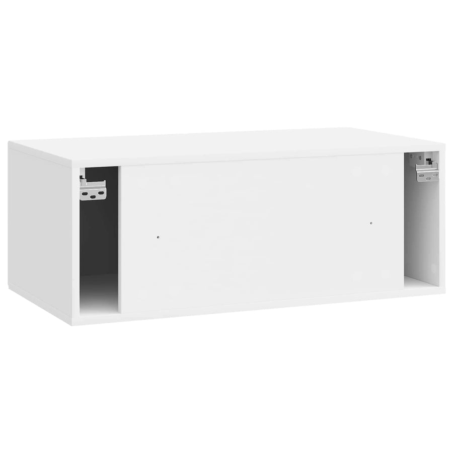 Wandbeugel TV-kast Hoogglans Wit 78,5 x 41 x 30 cm Bewerkt hout