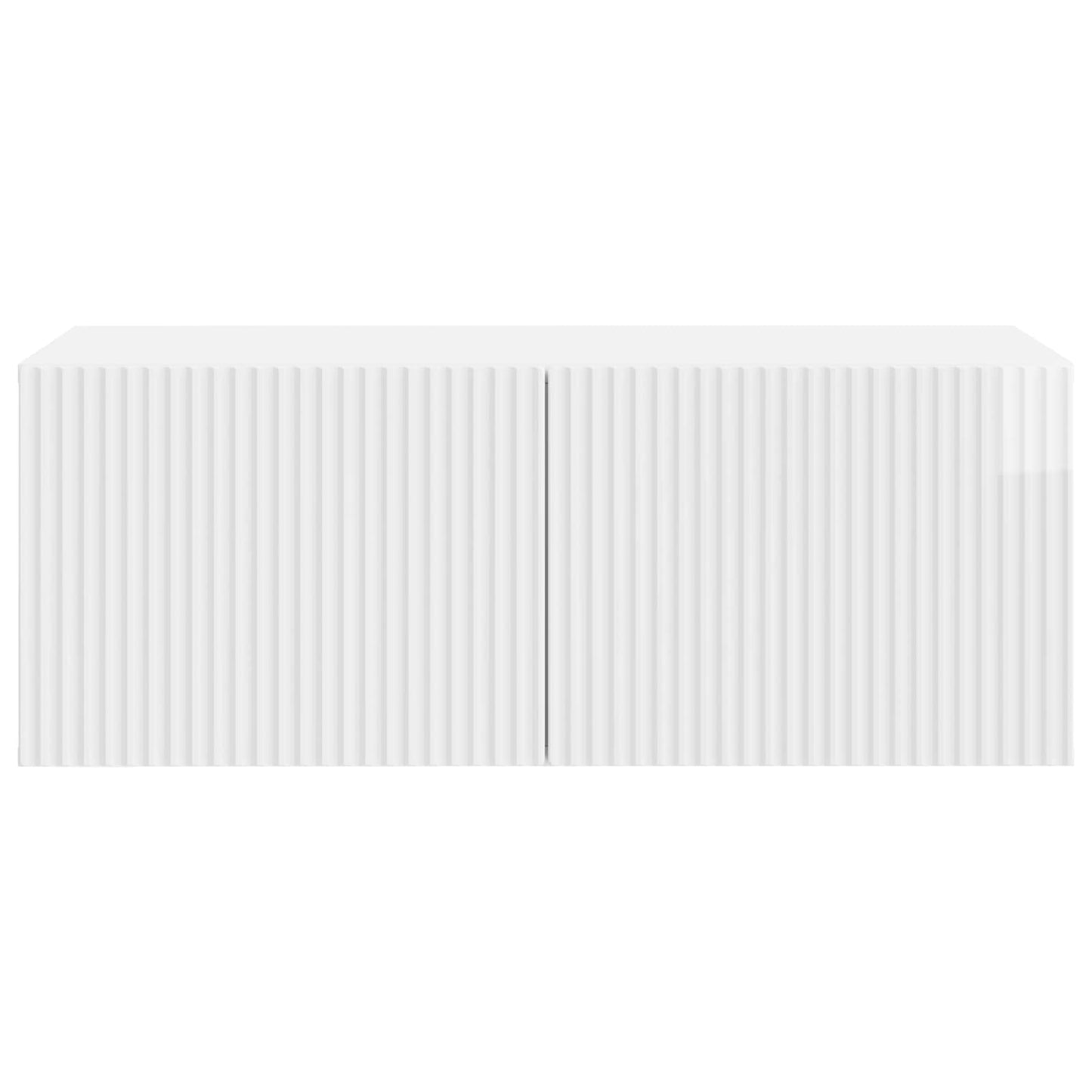 Wandbeugel TV-kast Hoogglans Wit 78,5 x 41 x 30 cm Bewerkt hout