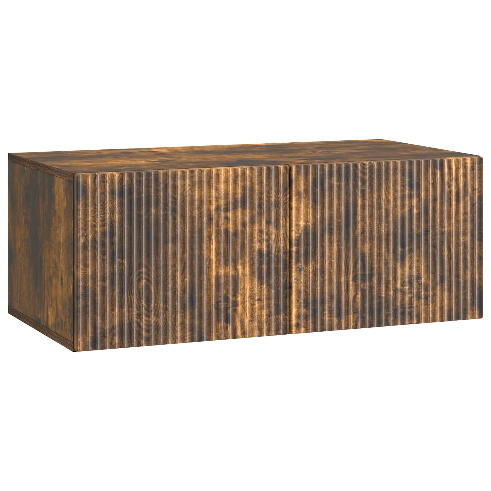 Wandbeugel TV-kast Gerookt eiken 78,5 x 41 x 30 cm Bewerkt hout
