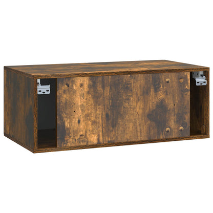 Wandbeugel TV-kast Gerookt eiken 78,5 x 41 x 30 cm Bewerkt hout