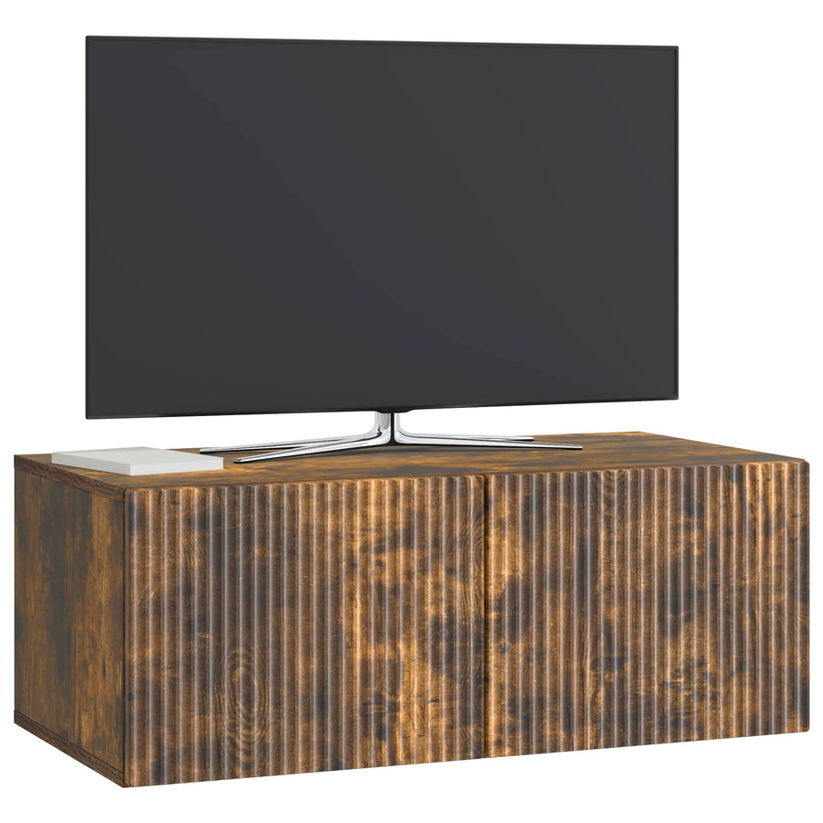 Wandbeugel TV-kast Gerookt eiken 78,5 x 41 x 30 cm Bewerkt hout