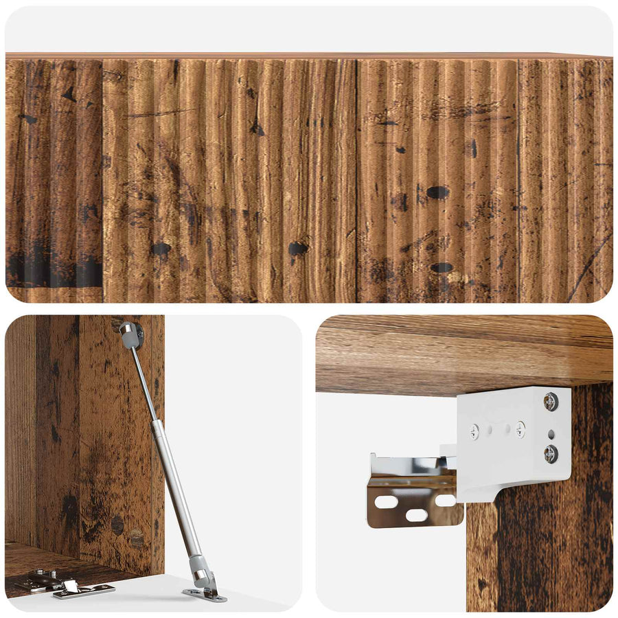Wandbeugel TV-kast Oud hout 78,5 x 41 x 30 cm Bewerkt hout
