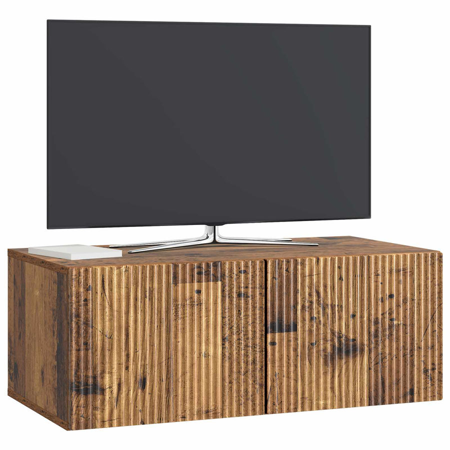Wandbeugel TV-kast Oud hout 78,5 x 41 x 30 cm Bewerkt hout