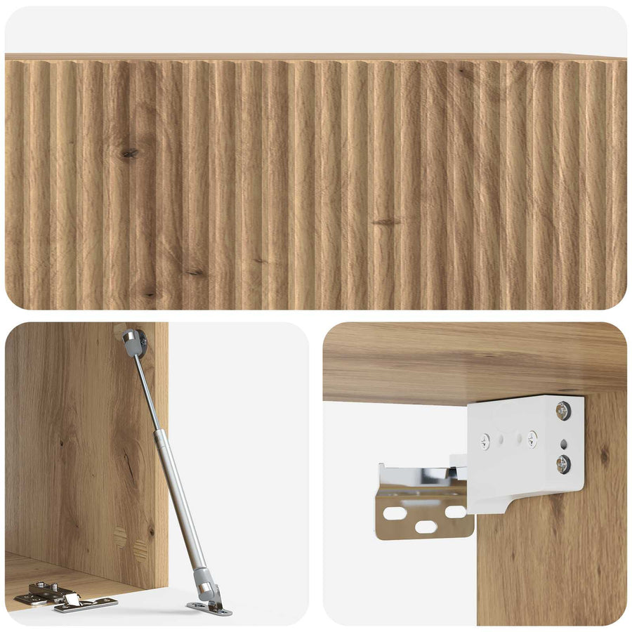 Wandbeugel TV-kast Artisanaal eiken 78,5 x 41 x 30 cm