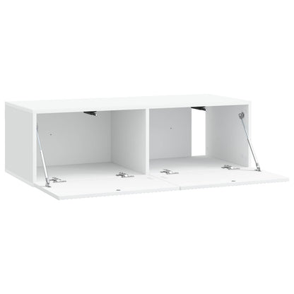 Wandbeugel TV-kast Wit 98 x 41 x 30 cm Bewerkt hout