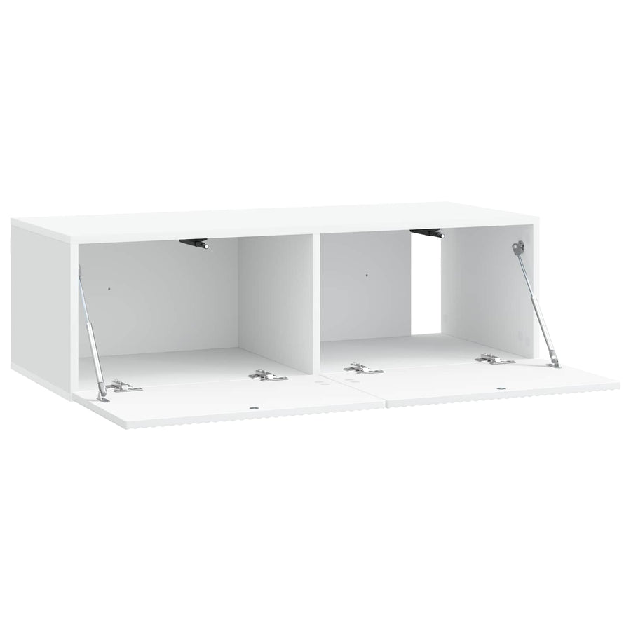 Wandbeugel TV-kast Wit 98 x 41 x 30 cm Bewerkt hout
