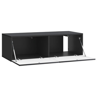 Wandbeugel TV-kast Zwart 98 x 41 x 30 cm Bewerkt hout
