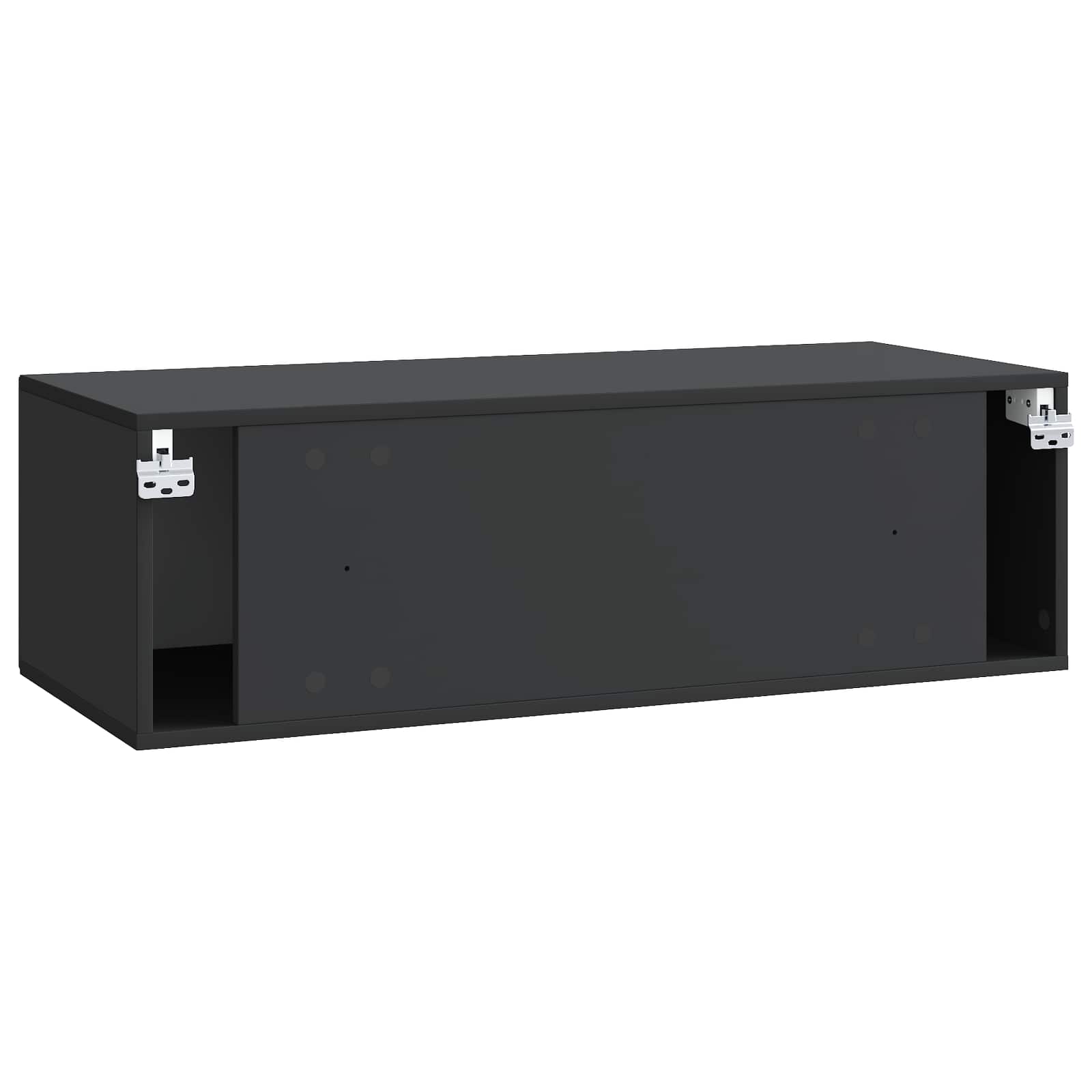 Wandbeugel TV-kast Zwart 98 x 41 x 30 cm Bewerkt hout
