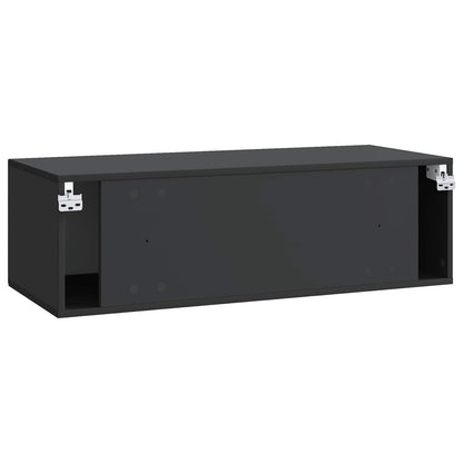 Wandbeugel TV-kast Zwart 98 x 41 x 30 cm Bewerkt hout