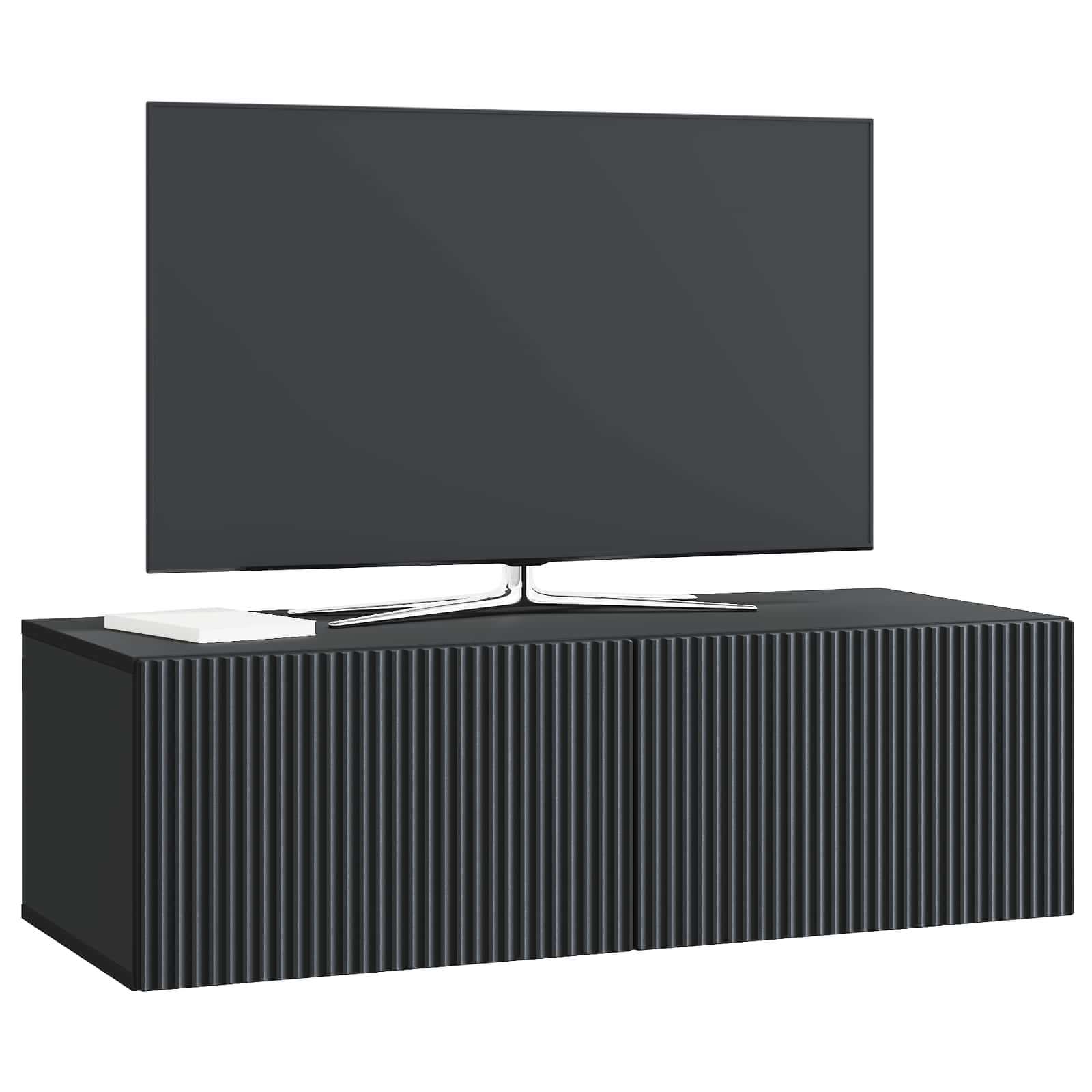 Wandbeugel TV-kast Zwart 98 x 41 x 30 cm Bewerkt hout