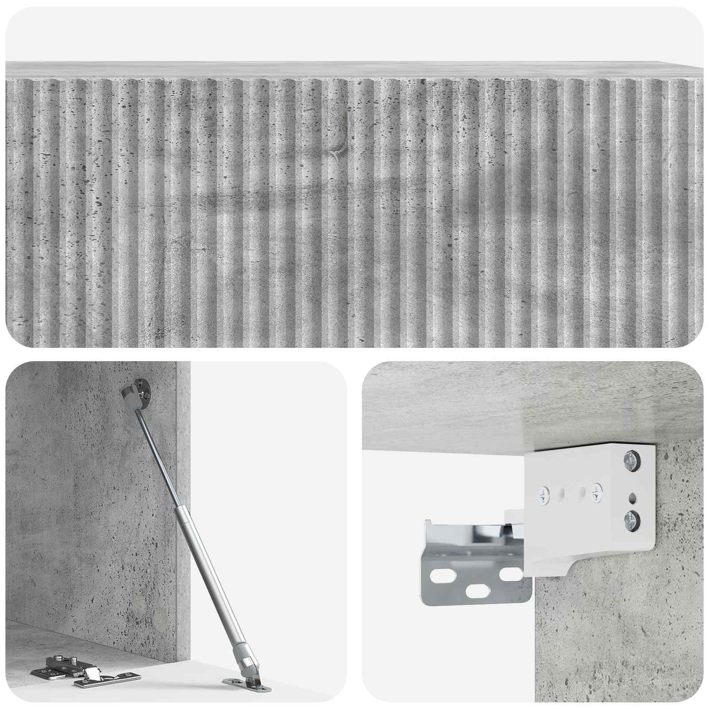 Wandbeugel TV-kast Betongrijs 98 x 41 x 30 cm Bewerkt hout