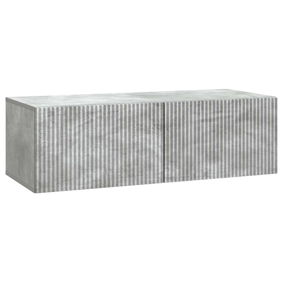 Wandbeugel TV-kast Betongrijs 98 x 41 x 30 cm Bewerkt hout