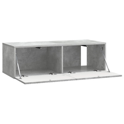 Wandbeugel TV-kast Betongrijs 98 x 41 x 30 cm Bewerkt hout