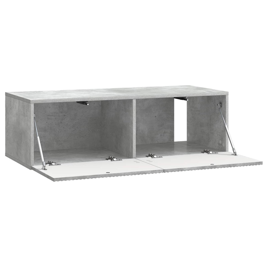 Wandbeugel TV-kast Betongrijs 98 x 41 x 30 cm Bewerkt hout