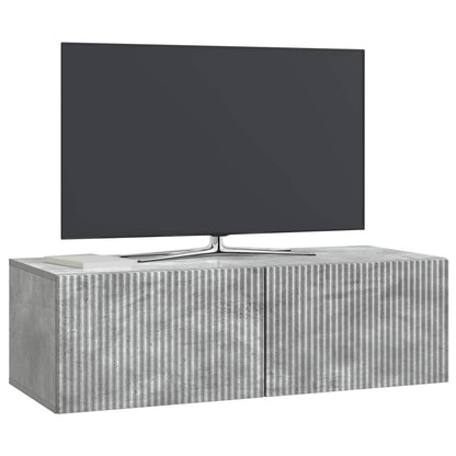 Wandbeugel TV-kast Betongrijs 98 x 41 x 30 cm Bewerkt hout