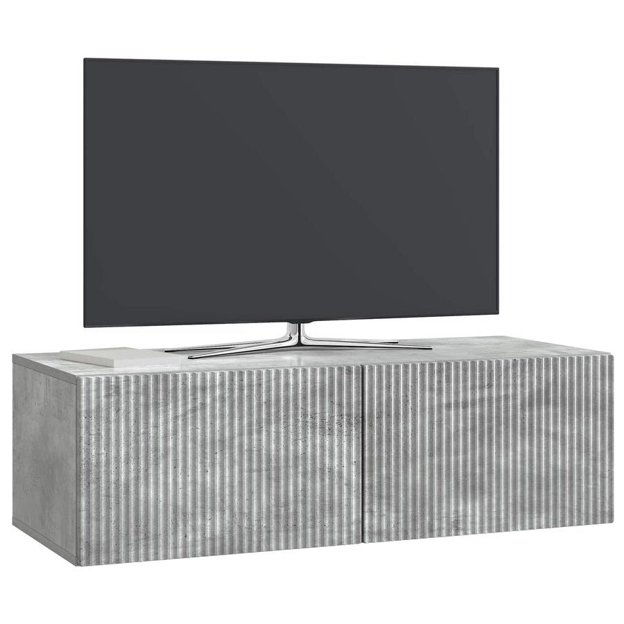 Wandbeugel TV-kast Betongrijs 98 x 41 x 30 cm Bewerkt hout