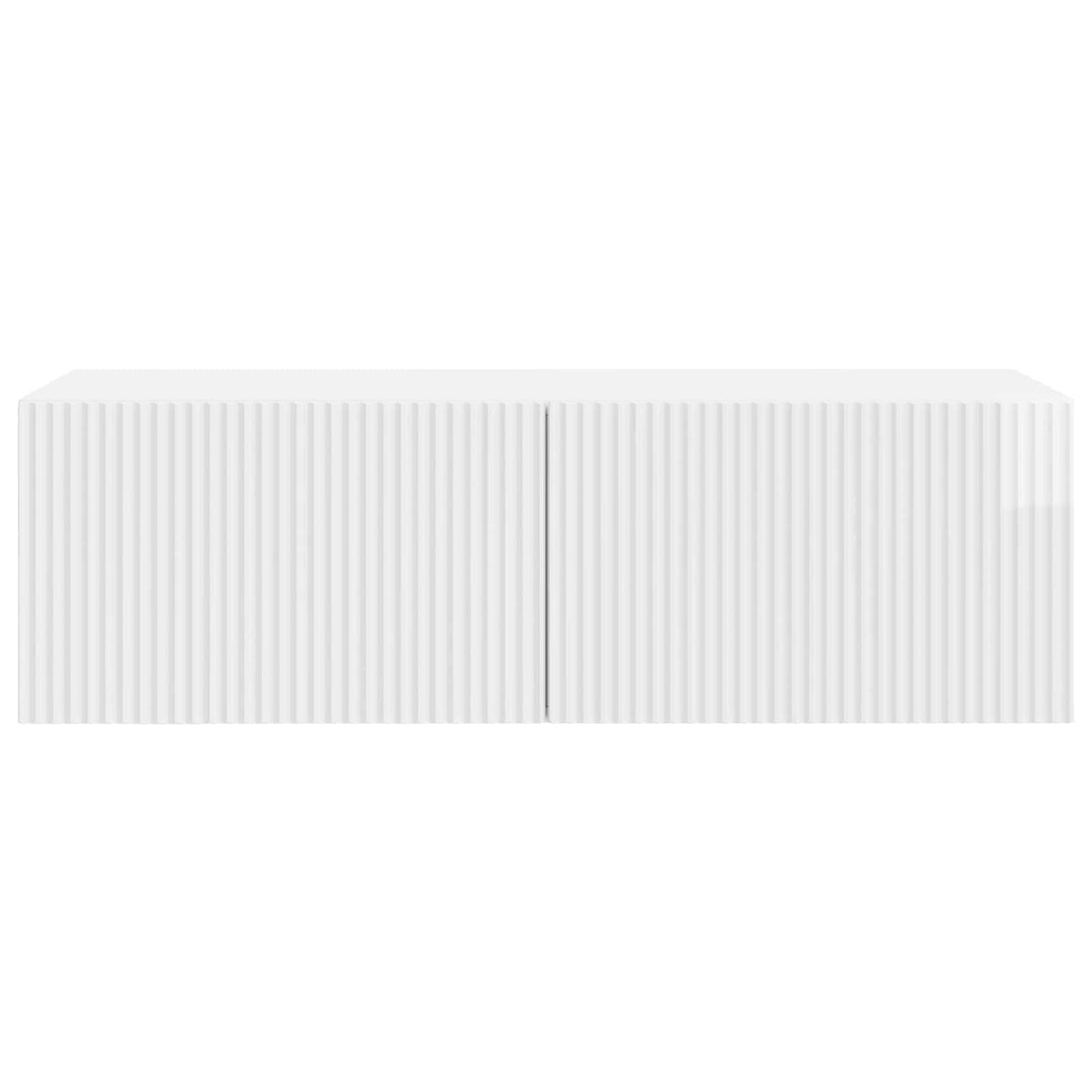 Wandbeugel TV-kast Hoogglans Wit 98 x 41 x 30 cm Bewerkt hout