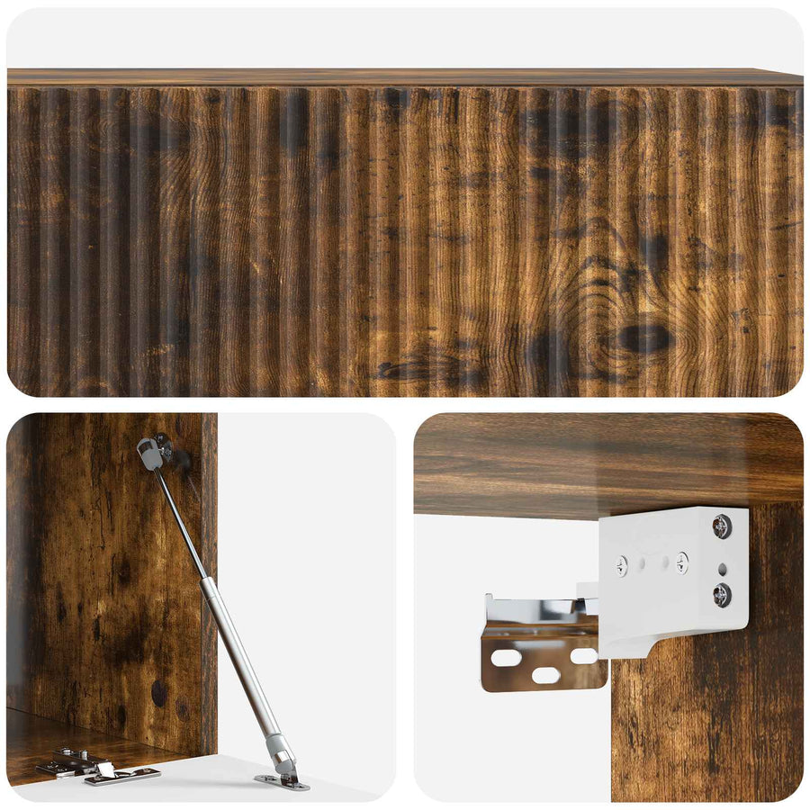 Wandbeugel TV-kast Gerookt eiken 98 x 41 x 30 cm Bewerkt hout