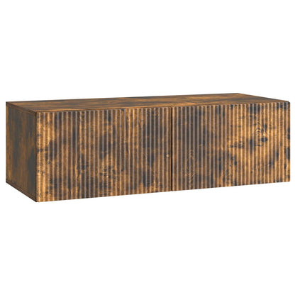 Wandbeugel TV-kast Gerookt eiken 98 x 41 x 30 cm Bewerkt hout