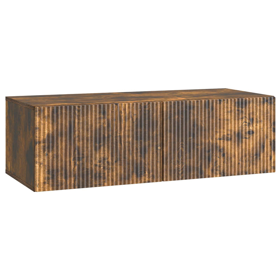 Wandbeugel TV-kast Gerookt eiken 98 x 41 x 30 cm Bewerkt hout