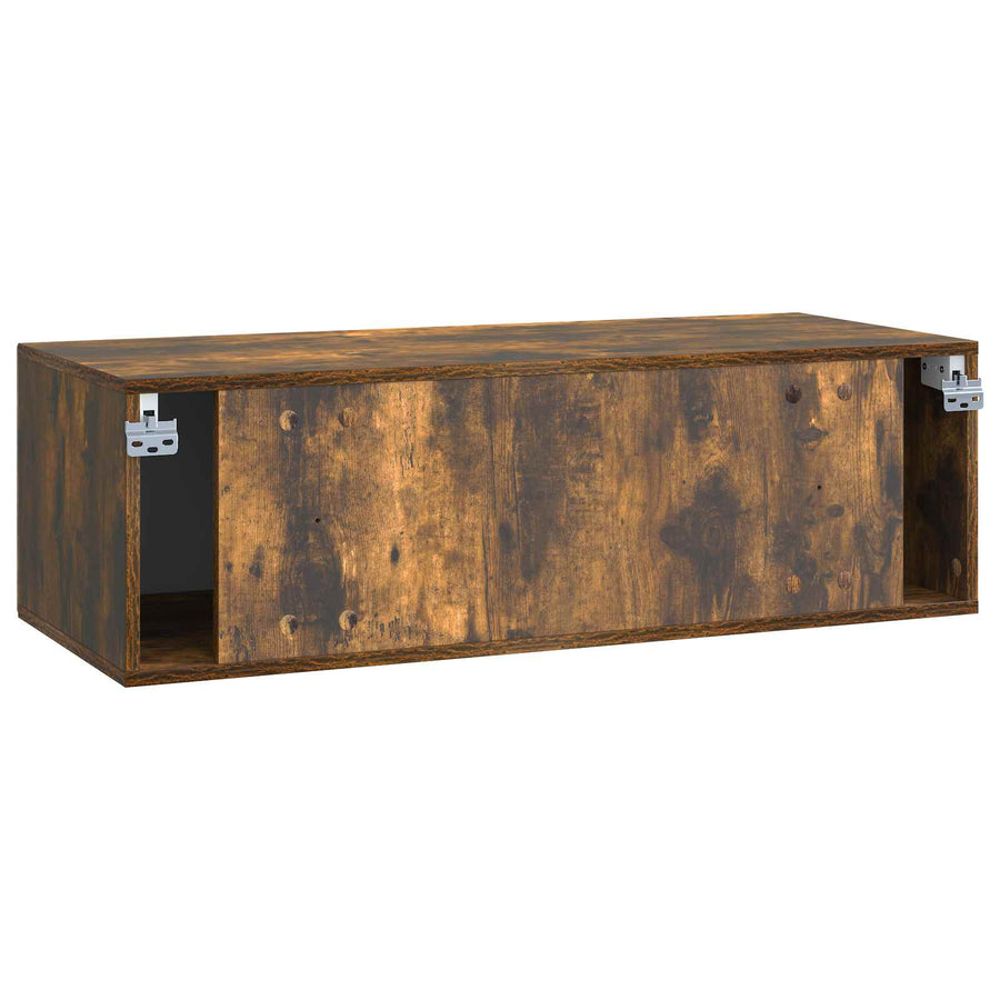 Wandbeugel TV-kast Gerookt eiken 98 x 41 x 30 cm Bewerkt hout